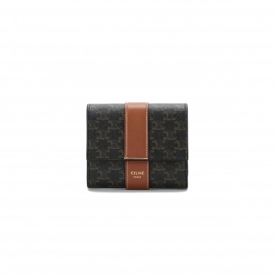 CELINE TRIFOLD WALLET TRIOMPHE IN TRIOMPHE CANVAS 10D572BZ9.04LU (10*9*2.5cm)
